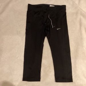 Nike Running Dri-fit black size small cropped leggings tights GUC